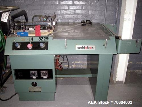Used Weldotron 5201 Manual L-Bar Sealer. Has 16 x 16 seal area, 220 volt. Powered belt discharge.  PRICE INCLUDES A 15% BUYERS PREMIUM.  AS IS WHERE IS, LOADING & REMOVAL FEES EXTRA, COST TO BE DETER...