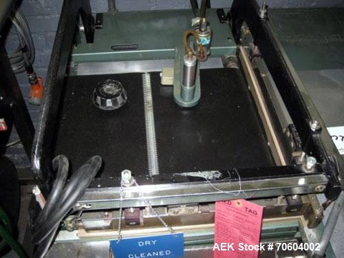 Used Weldotron 5201 Manual L-Bar Sealer. Has 16 x 16 seal area, 220 volt. Powered belt discharge.  PRICE INCLUDES A 15% BUYERS PREMIUM.  AS IS WHERE IS, LOADING & REMOVAL FEES EXTRA, COST TO BE DETER...