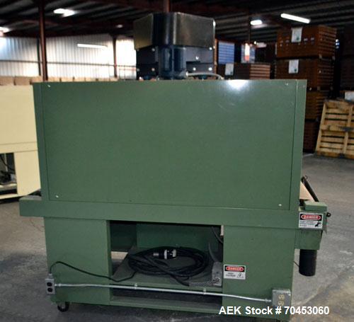 Used Signature Packaging 2412-TM Shrink Tunnel. Dual chamber shrink tunnel with twin blowers, mesh belt and variable speed 7' long x 16" wide conveyor capable of speeds from 0 - 98 FPM. Heat chamber ...