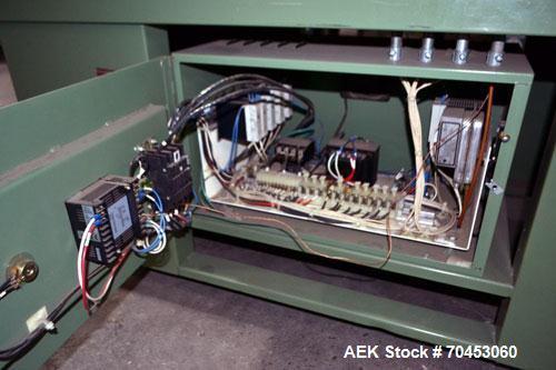 Used Signature Packaging 2412-TM Shrink Tunnel. Dual chamber shrink tunnel with twin blowers, mesh belt and variable speed 7' long x 16" wide conveyor capable of speeds from 0 - 98 FPM. Heat chamber ...