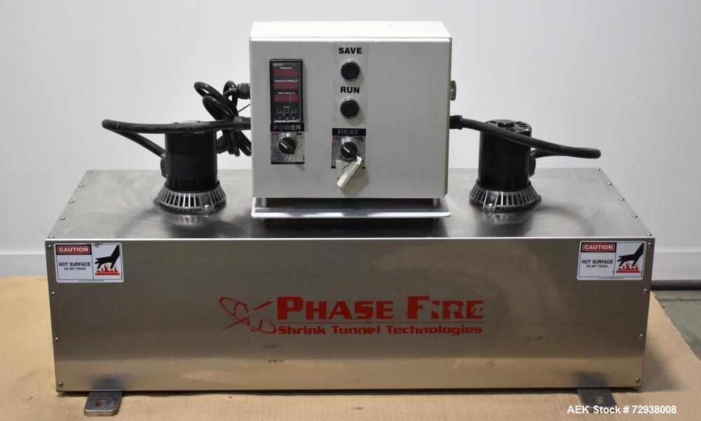 Usado- Túnel de calor de la serie G de incendio de fase Accutek, modelo 33-0A0-024. Túnel termorretráctil S/S para bandas pa...
