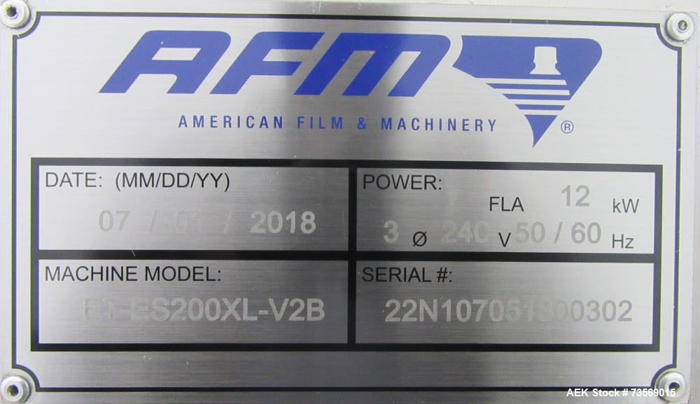 Used Model AFM ET-ES-200XL-V2B Electric Industrial Heat Shrink Tunnel