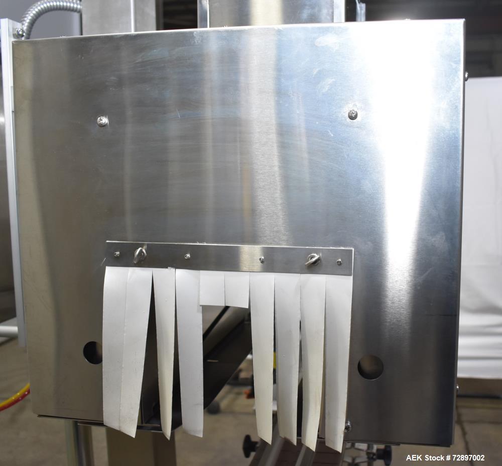 Used Axon EZ-36-SRB5 Heat Shrink Tunnel. Tunnel opening 7.5" wide x 6.75" high x 36" long. Omron temperature controller. Serial# G-0802203. Built date 5/2008. 1/60/220 Volt.
