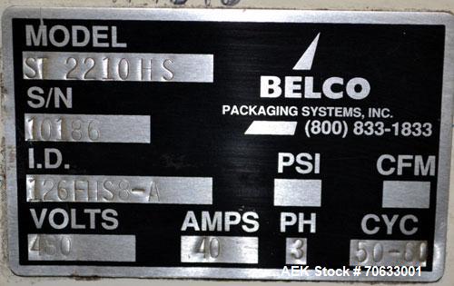 Used Carbon Steel Belco Packaging Systems High Speed Re-Circulating Air Shrink Tunnel, Model ST2210HS
