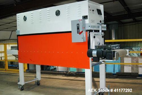 Used Belco Packaging Systems High Speed Recirculating Air Shrink Tunnel, Model ST1608HS, carbon steel. Tunnel measures 16’’ wide x 72’’ long x 8’’ tall. Adjustable conveyor speed from 0 - 120 fpm lon...