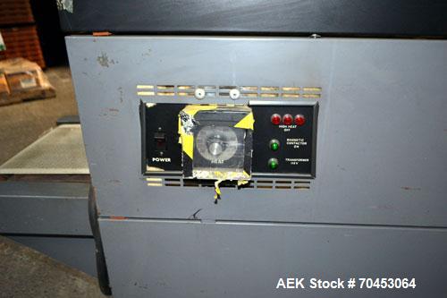 Used Besler Model T-15-9-3PH-D Mesh Belt Shrink Tunnel. Machine is capable of speeds up to 198 feet per minute. Has 9" high x 15" wide x 52" long shrink tunnel chamber, mesh belt 3/60/220V and mounte...
