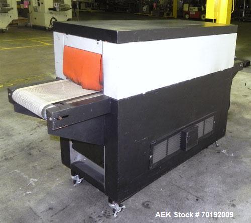 Used Besler Model T-15-9-3PH Mesh Belt Shrink Tunnel. Machine is capable of speeds up to 198 feet per minute. Has 9" high x 15" wide x 52" long shrink tunnel chamber, mesh belt 3/60/220V and mounted ...