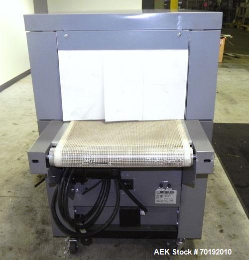 Used Beseler Model T-20-12-3CFX Mesh Belt Shrink Tunnel. Machine capable of speeds up to 150 feet per minute. Has 12" high x 20" wide x 52" long shrink tunnel chamber, mesh belt 3/60/220V and mounted...