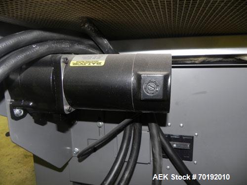 Used Beseler Model T-20-12-3CFX Mesh Belt Shrink Tunnel. Machine capable of speeds up to 150 feet per minute. Has 12" high x 20" wide x 52" long shrink tunnel chamber, mesh belt 3/60/220V and mounted...