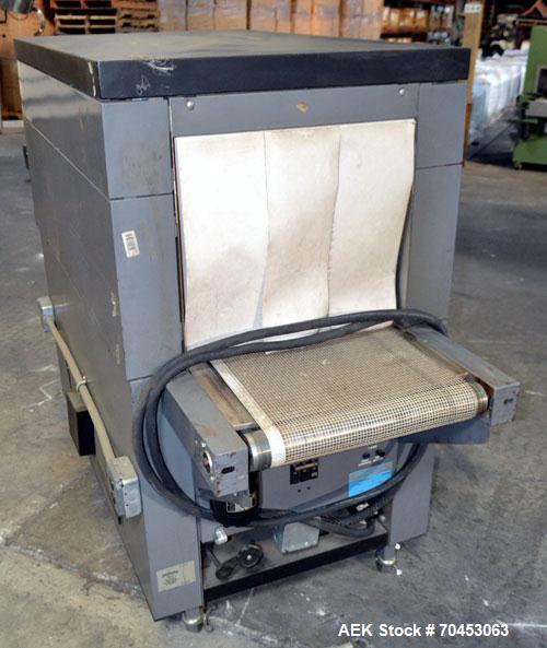 Used Besler Model T-20-19-3PH Mesh Belt Shrink Tunnel. Machine is capable of speeds up to 198 feet per minute. Has 9" high x 20" wide x 52" long shrink tunnel chamber, mesh belt 3/60/220V. SELLING PR...