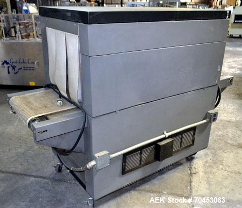 Used Besler Model T-20-19-3PH Mesh Belt Shrink Tunnel. Machine is capable of speeds up to 198 feet per minute. Has 9" high x 20" wide x 52" long shrink tunnel chamber, mesh belt 3/60/220V. SELLING PR...