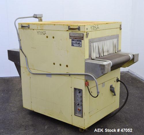 Used CAM Packaging Systems (CAMPAK) Shrink Tunnel, Model 238TMB, Carbon Steel. Opening 7" tall x 23" wide, 53" long tunnel, 20" wide x 65" long mesh belt. Driven by an approximate 1/8 hp motor. Mount...