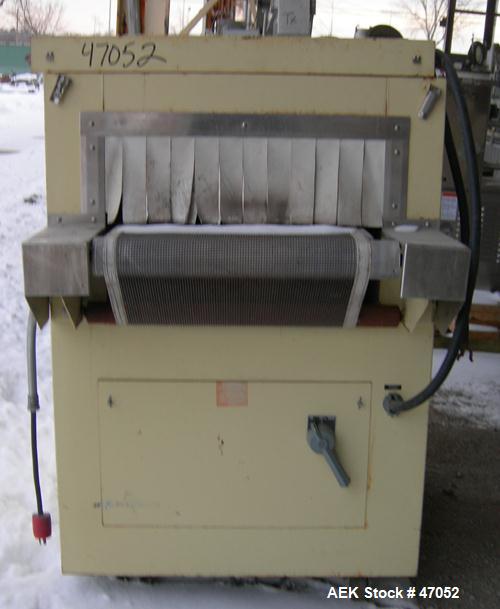 Used CAM Packaging Systems (CAMPAK) Shrink Tunnel, Model 238TMB, Carbon Steel. Opening 7" tall x 23" wide, 53" long tunnel, 20" wide x 65" long mesh belt. Driven by an approximate 1/8 hp motor. Mount...