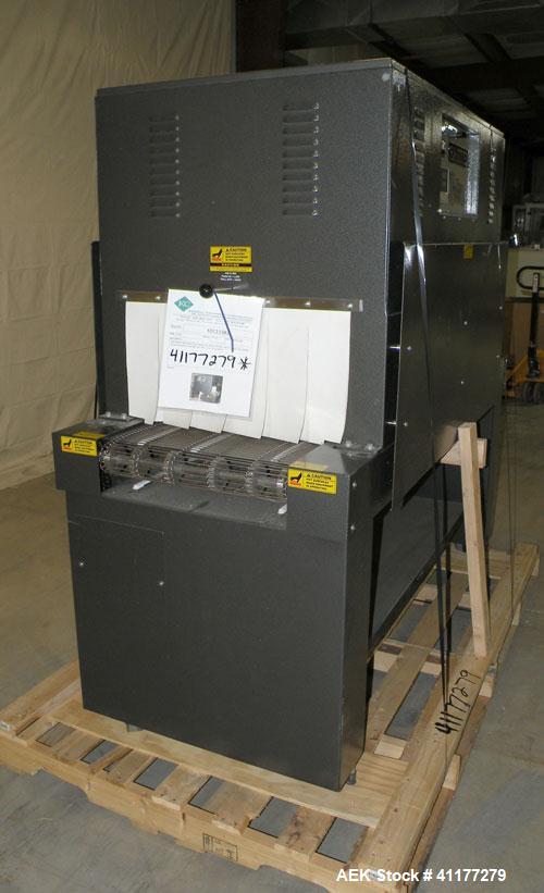 Used Eastey Enterprises Shrink Tunnel, model ET2012, carbon steel. Chamber size 20" wide x 12" high x 52" long. Wire mesh conveyor 19’’ wide x 72" long, belt speed 100 feet per minute. Includes a Aut...