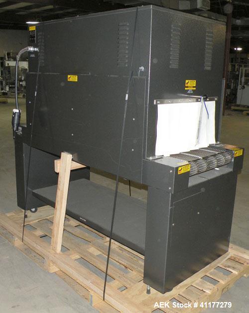 Used Eastey Enterprises Shrink Tunnel, model ET2012, carbon steel. Chamber size 20" wide x 12" high x 52" long. Wire mesh conveyor 19’’ wide x 72" long, belt speed 100 feet per minute. Includes a Aut...