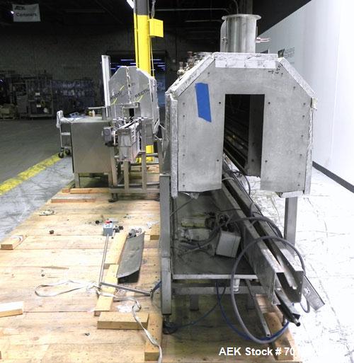 Used Graham Labelling Systems Steam Shrink Tunnel comprised of (2) sections measuring 11'-8" long and 4'-6" long. Opening measures 6" wide x 16" high. Has base for conveyor to accept 4 1/2" wide tabl...