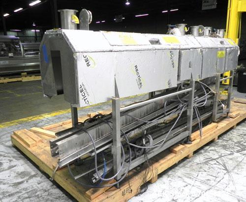 Used Graham Labelling Systems Steam Shrink Tunnel comprised of (2) sections measuring 11'-8" long and 4'-6" long. Opening measures 6" wide x 16" high. Has base for conveyor to accept 4 1/2" wide tabl...