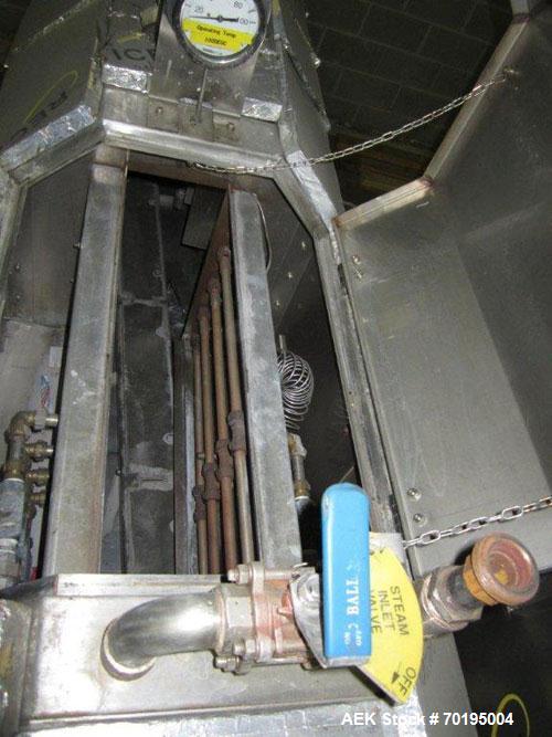 Used Graham Labelling Systems Steam Shrink Tunnel comprised of (2) sections measuring 11'-8" long and 4'-6" long. Opening measures 6" wide x 16" high. Has base for conveyor to accept 4 1/2" wide tabl...