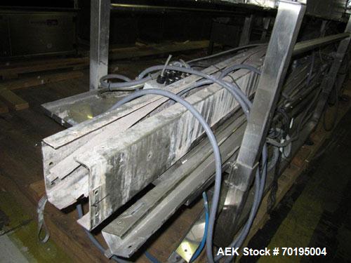 Used Graham Labelling Systems Steam Shrink Tunnel comprised of (2) sections measuring 11'-8" long and 4'-6" long. Opening measures 6" wide x 16" high. Has base for conveyor to accept 4 1/2" wide tabl...