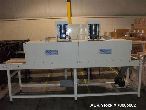 Used Great Lakes HVD102290HP Dual Chamber Shrink Tunnel. Chamber dimensions: 10" high x 22" wide x 90" long with 20" wide belt conveyor. Has variable temperature controls from 0 to 500 deg F. 3/60/48...