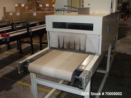 Used Great Lakes HVD102290HP Dual Chamber Shrink Tunnel. Chamber dimensions: 10" high x 22" wide x 90" long with 20" wide belt conveyor. Has variable temperature controls from 0 to 500 deg F. 3/60/48...