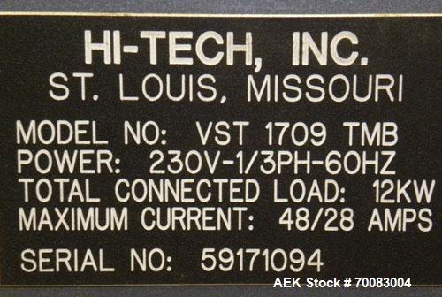 Used Carbon Steel Hi-Tech Shrink Tech Systems Shrink Tunnel, Model VST-1709-TMB