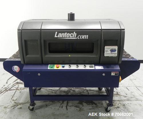 Used Lantech Model ST-900 Shrink Tunnel. Capable of speeds up to 90 feet per minute dependent on package configuaration and film. Has four zones. Chamber dimensions: 63"L x 22"W x 10"H. Has an approx...