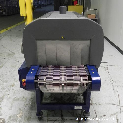 Used Lantech Model ST-900 Shrink Tunnel. Capable of speeds up to 90 feet per minute dependent on package configuaration and film. Has four zones. Chamber dimensions: 63"L x 22"W x 10"H. Has an approx...