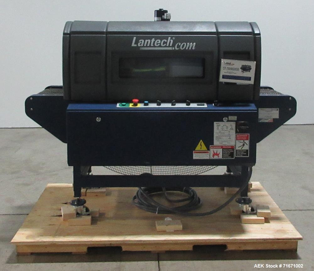 Used Lantech Model ST-700 Shrink Tunnel. Capable of speeds up to 70 feet per minute dependent on package configuaration and film. Has three zones. Chamber dimensions: 51"L x 22"W x 10"H. Has an appro...
