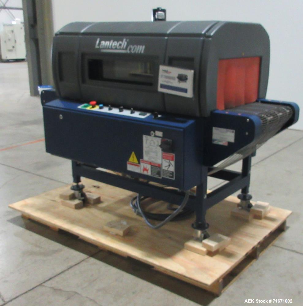 Used Lantech Model ST-700 Shrink Tunnel. Capable of speeds up to 70 feet per minute dependent on package configuaration and film. Has three zones. Chamber dimensions: 51"L x 22"W x 10"H. Has an appro...