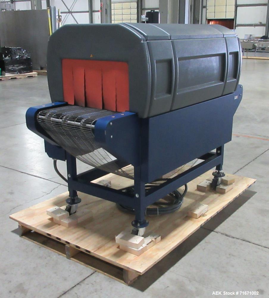 Used Lantech Model ST-700 Shrink Tunnel. Capable of speeds up to 70 feet per minute dependent on package configuaration and film. Has three zones. Chamber dimensions: 51"L x 22"W x 10"H. Has an appro...