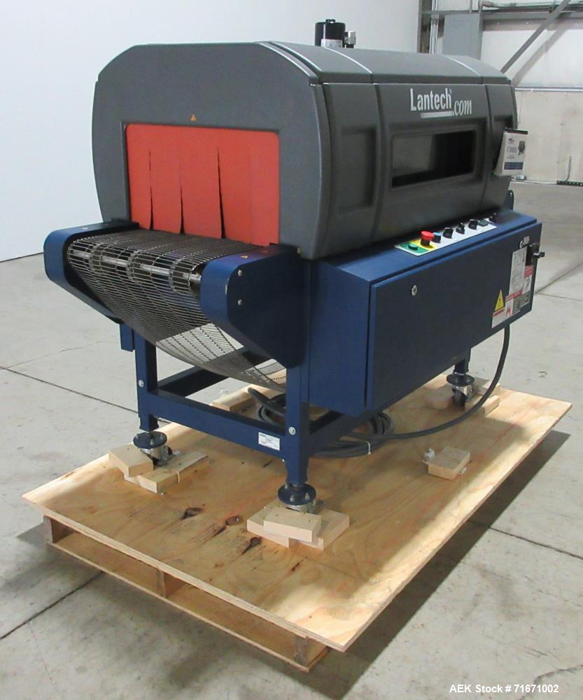 Used Lantech Model ST-700 Shrink Tunnel. Capable of speeds up to 70 feet per minute dependent on package configuaration and film. Has three zones. Chamber dimensions: 51"L x 22"W x 10"H. Has an appro...