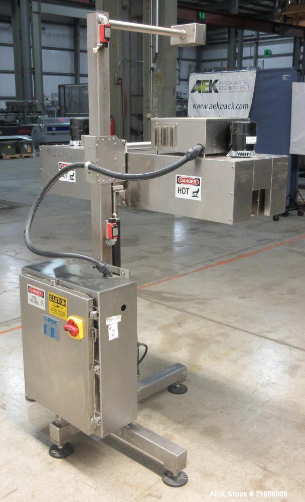 Used-PDC KRC-18-46-56 neck band shrink tunnel. Stainless Steel Product Design Model set for radiant heat 18KW, 460V  with 5"...