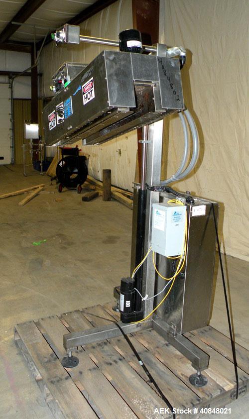 Used PDC Heat Tunnel for Temper Evident Bands, Model KRC123654. 12,000 watts, 36" long heat tunnel, (2) top mounted fans, motorized raise and lower, model KAL-200 control panel, serial #163. Athena d...