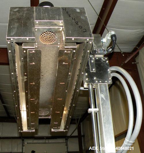 Used PDC Heat Tunnel for Temper Evident Bands, Model KRC123654. 12,000 watts, 36" long heat tunnel, (2) top mounted fans, motorized raise and lower, model KAL-200 control panel, serial #163. Athena d...