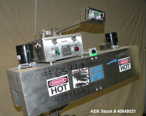 Used PDC Heat Tunnel for Temper Evident Bands, Model KRC123654. 12,000 watts, 36" long heat tunnel, (2) top mounted fans, motorized raise and lower, model KAL-200 control panel, serial #163. Athena d...