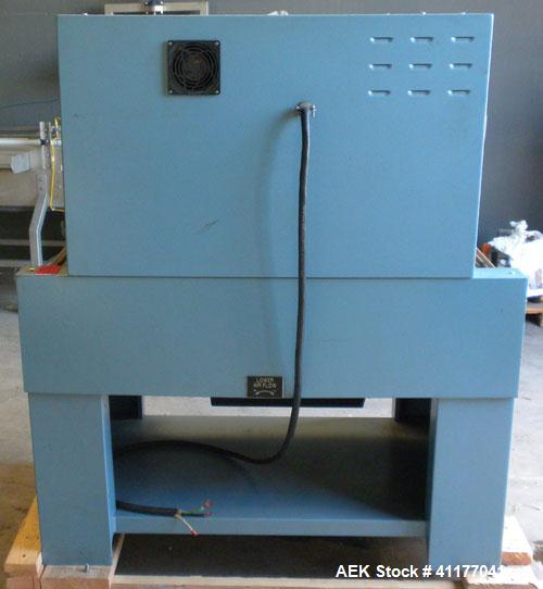 Used Rennco Shrink Tunnel, Model 1022, . Tunnel measures 22" wide x 10 3/4" tall x 36" long. Belt measures approximately 22" wide x 46" long. Driven by a 1/8 hp, 90 volt, 61 rpm DC motor. Manually ad...