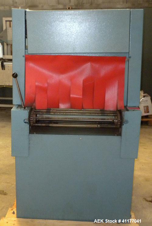 Used Rennco Shrink Tunnel, Model 1022, . Tunnel measures 22" wide x 10 3/4" tall x 36" long. Belt measures approximately 22" wide x 46" long. Driven by a 1/8 hp, 90 volt, 61 rpm DC motor. Manually ad...