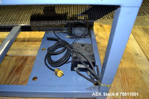 Used Shanklin Dual Zone Shrink Tunnel, Model CT62, Carbon Steel. Tunnel passage 10" high x 18" wide x 61" long. 14" Wide x 100" long wire mesh conveyor, speeds variable from 25 to 150 feet a minute, ...