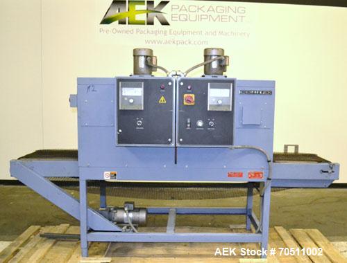 Used- Shanklin Dual Zone Shrink Tunnel, Model CT62, Carbon Steel.  Tunnel passage 10" high x 18" wide x 61" long. 14" Wide x...