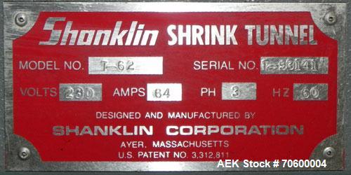 Used Shanklin Model T-62 Shrink Tunnel