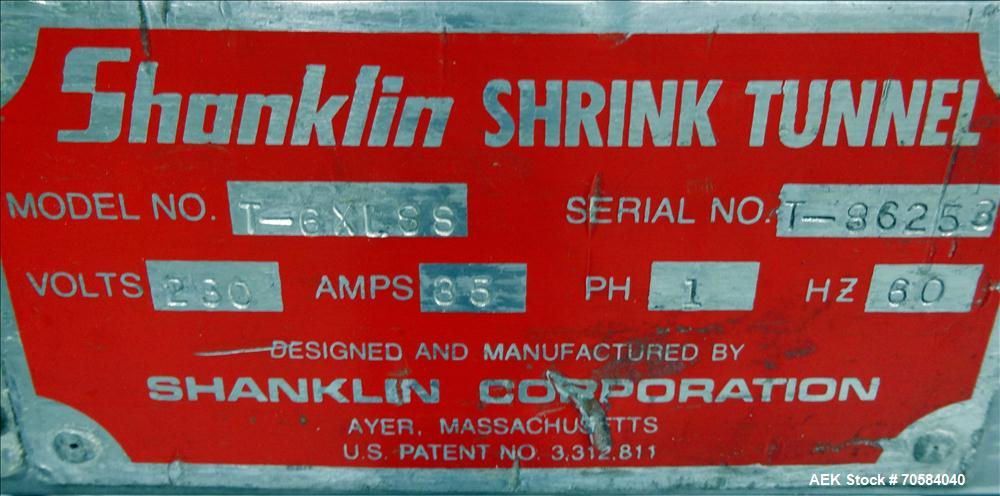 Used- Shanklin Shrink Tunnel, Model T-6XLSS
