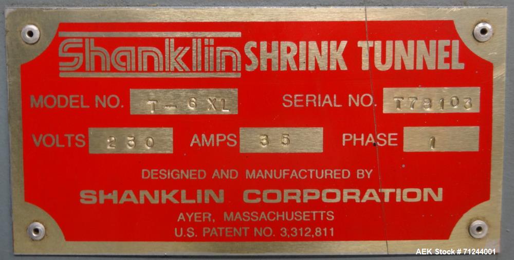 Used Shanklin Model T-6XL Shrink Tunnel