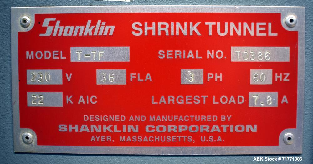 Used- Shanklin Model T-7F Shrink Tunnel