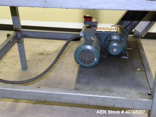 Used Shanklin Shrink Tunnel, Model T-7XL. Machine is of carbon steel construction. Tunnel passage 4’’ to 8" adjustable height x 22" wide x 42" long. 15" wide x 58" long variable speed wire mesh conve...