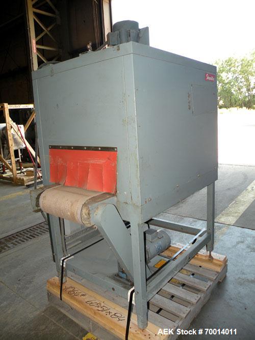 Used Shanklin Shrink Tunnel, Model T-7XL, Carbon Steel. Tunnel passage 4’’ to 8" adjustable height x 22" wide x 42" long. 15" wide x 58" long variable speed mesh conveyor, 15 to 120 feet per minute, ...