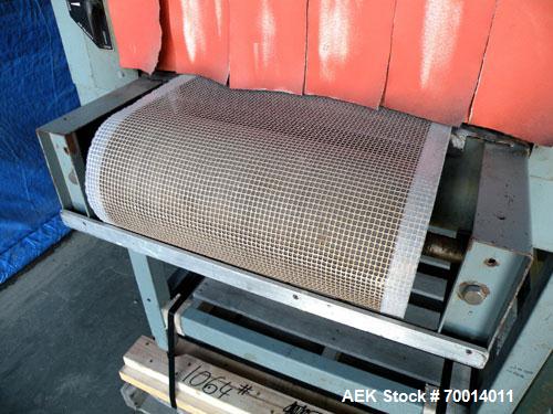 Used Shanklin Shrink Tunnel, Model T-7XL, Carbon Steel. Tunnel passage 4’’ to 8" adjustable height x 22" wide x 42" long. 15" wide x 58" long variable speed mesh conveyor, 15 to 120 feet per minute, ...