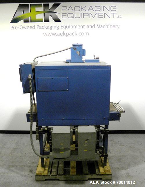 Used Shanklin Shrink Tunnel, Model T-7XL, Carbon Steel. Tunnel passage 4’’ to 8" adjustable height x 22" wide x 42" long. 15" wide x 58" long variable speed mesh conveyor, 15 to 120 feet per minute, ...