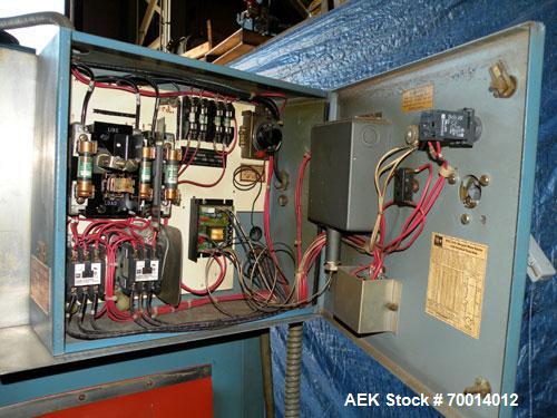 Used Shanklin Shrink Tunnel, Model T-7XL, Carbon Steel. Tunnel passage 4’’ to 8" adjustable height x 22" wide x 42" long. 15" wide x 58" long variable speed mesh conveyor, 15 to 120 feet per minute, ...