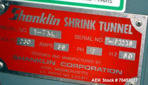 Used Carbon Steel Shanklin Shrink Tunnel Model T-7XL